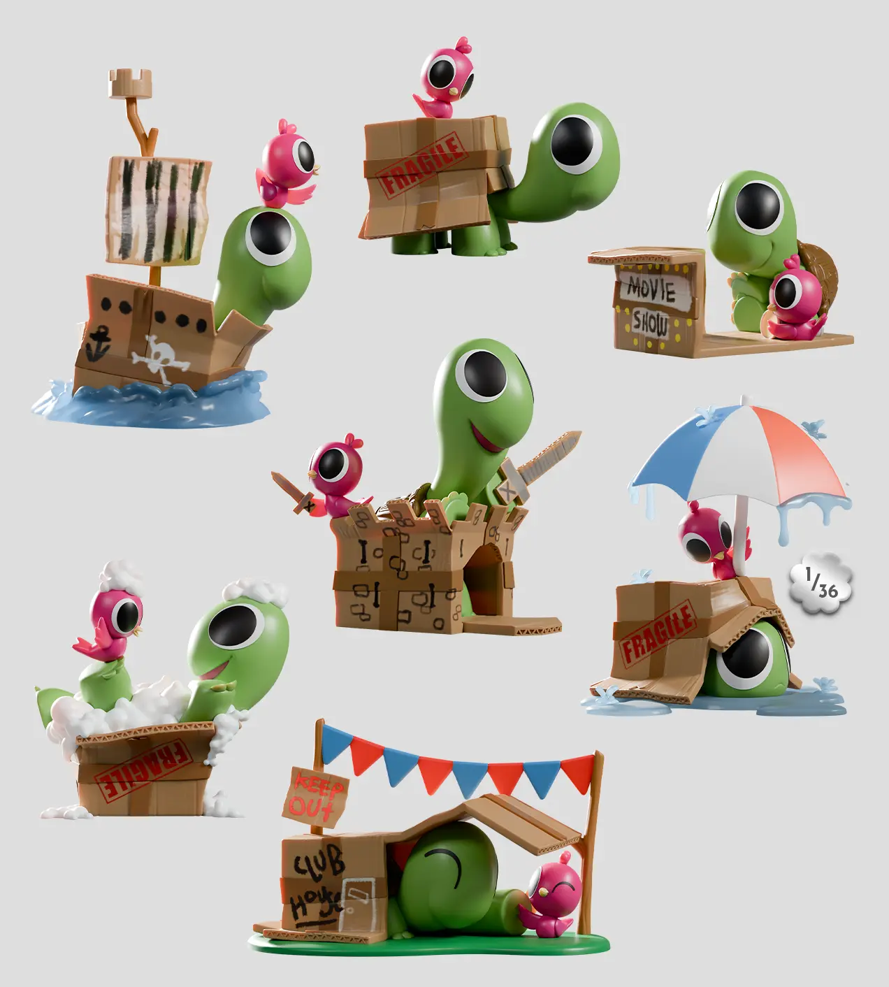 Kaleidos Creative - Box Turtle & Bird - Blind Box - Mystery Box