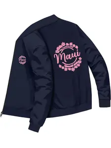 Casual Fashion Hawaiian Style Printed Bomber Jacket for Daily Leisure Commuting and Versatile Wearing