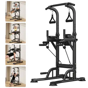 Power Tower for Home Gym,Power Tower Dip Station Pull Up Bar with Backrest & Resistance Bands,450 LBS Capacity Multi-Function Calisthenics Equipment