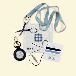 Happy Stitching - Plaid Circle Key Fob Needlepoint Kit - All-in-One, Self-Finish Keychain Needlepoint Kit - Craft Kit for Women
