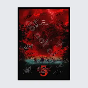 STRANGER THINGS SEASON 5 CAST SIGNED AUTOGRAPH POSTER Wall Art STRANGER THINGS SEASON 5 CAST SIGNED AUTOGRAPH POSTER Wall Art