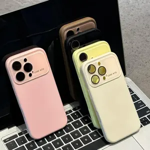 Simple solid color for iPhone 17/16/15/14/13 ProMax Pro Ari couple phone case Comes with a built-in lens protector 995 Cellphone Protection