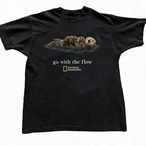 National Geographic Go with the Flow Graphic T-Shirt - Unisex Vintage Outdoor Nature Exploration Adventure Tee