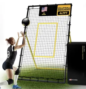 USA-Owned Adjustable Volleyball Rebounder Net 7x4 ft – Bounce Back Training Equipment with Angle Customization for Practicing Volleying Bumping Spiking Durable Portable with Travel Bag