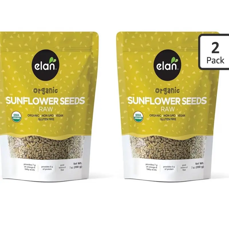 Organic Sunflower Seeds, Raw, 7.1 oz, Pack of 2 | Unsalted | Shelled | Non-GMO | Vegan
