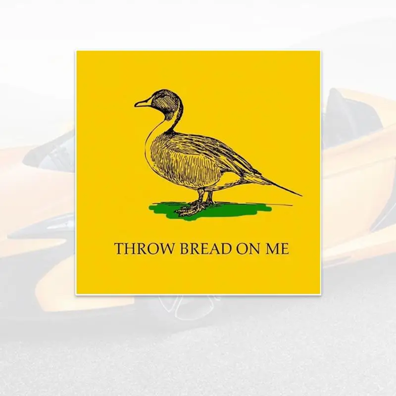 Creative Throw Bread On Me Letter Pattern Sticker, Cartoon Duck Pattern Car Window Decorative Sticker For Windows, Car Bumpers, Truck, Motorcycle