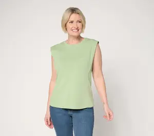 AnyBody Cozy Knit Jersey Extended Shoulder Tee