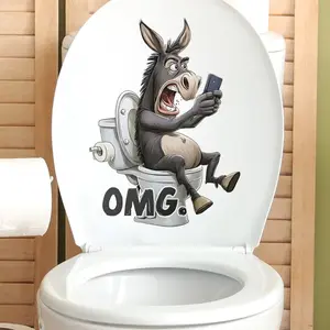 Omg Toilet Sticker, Funny PVC Removable Self-Adhesive Decorative Sticker, Bathroom & Bedroom Wall Art, Easy Peel Off, Creative Design