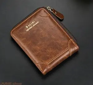 2026 New Men Short Wallet, Pu Leather Zipper Purse, Retro Classic Card Holder, Multi Slot Coin Storage Pouch, Practical Daily Carry Money Organizer for Outdoor Business and Casual Daily Use