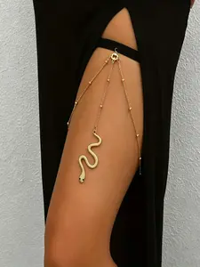 Snake Pendant Layered Thigh Chain, /silver Color Leg Body Jewelry, Stylish Fashion Accessory for Women