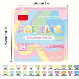 Gift for valentines's day  Art Supplies-24 Colour Straight Liquid Macaron Colour Markers, Soft Tip Drawing Pens, Anime Drawing Pens, Macaron Colour Colour Pens, Acrylic Markers For Art