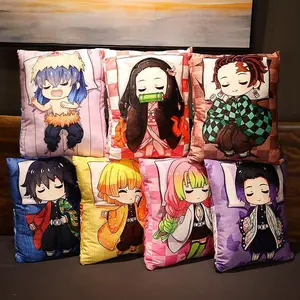 Demon Slayer Anime Plush Stuffed Pillow Cute Devil's Blade Manga Doll Cushion Kimetsu No Yaiba Tanjirou Nezuko Pillow for Fans