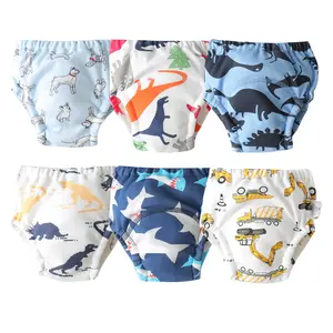 6-Pack Boys Training Underwear Cotton Waterproof Toddler Underpants Soft Potty Training Panties 6-Layers Breathable Children Pee Assorted Panties