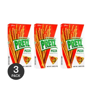 3Packs Glico Pretz Pizza 31 g - Delicious Crispy Snack with a Pizza Flavor