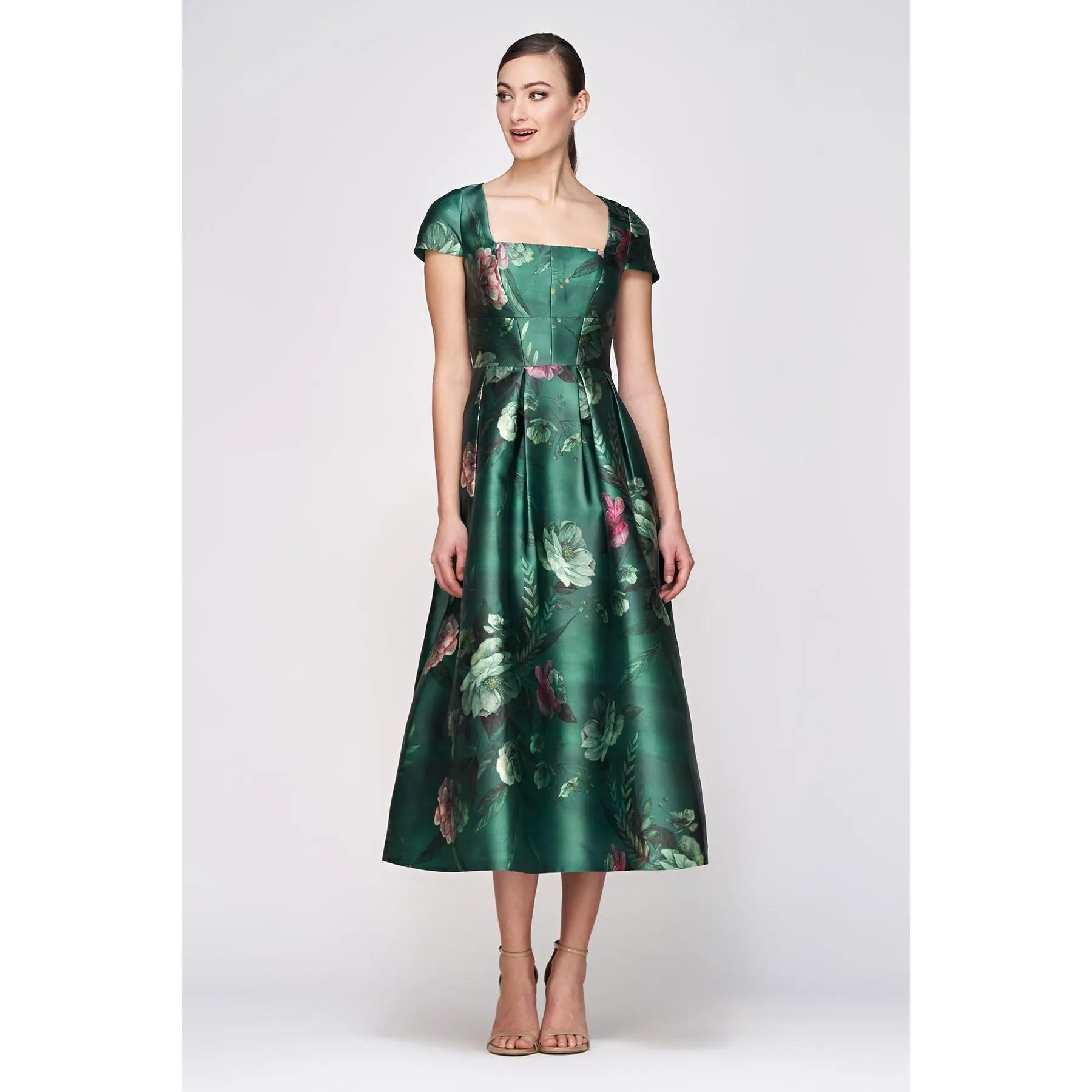 Kay Unger "Tierney" Floral Tea Length Dress 55112448