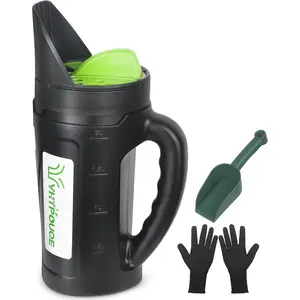 Hand held Spreader, Seed Spreader for Ice Melt, Grass Seed, Fertilizer Lawn and. Multiple Adjustable Opening Sizes for Salt,Ice Melt, Up to 80 Oz