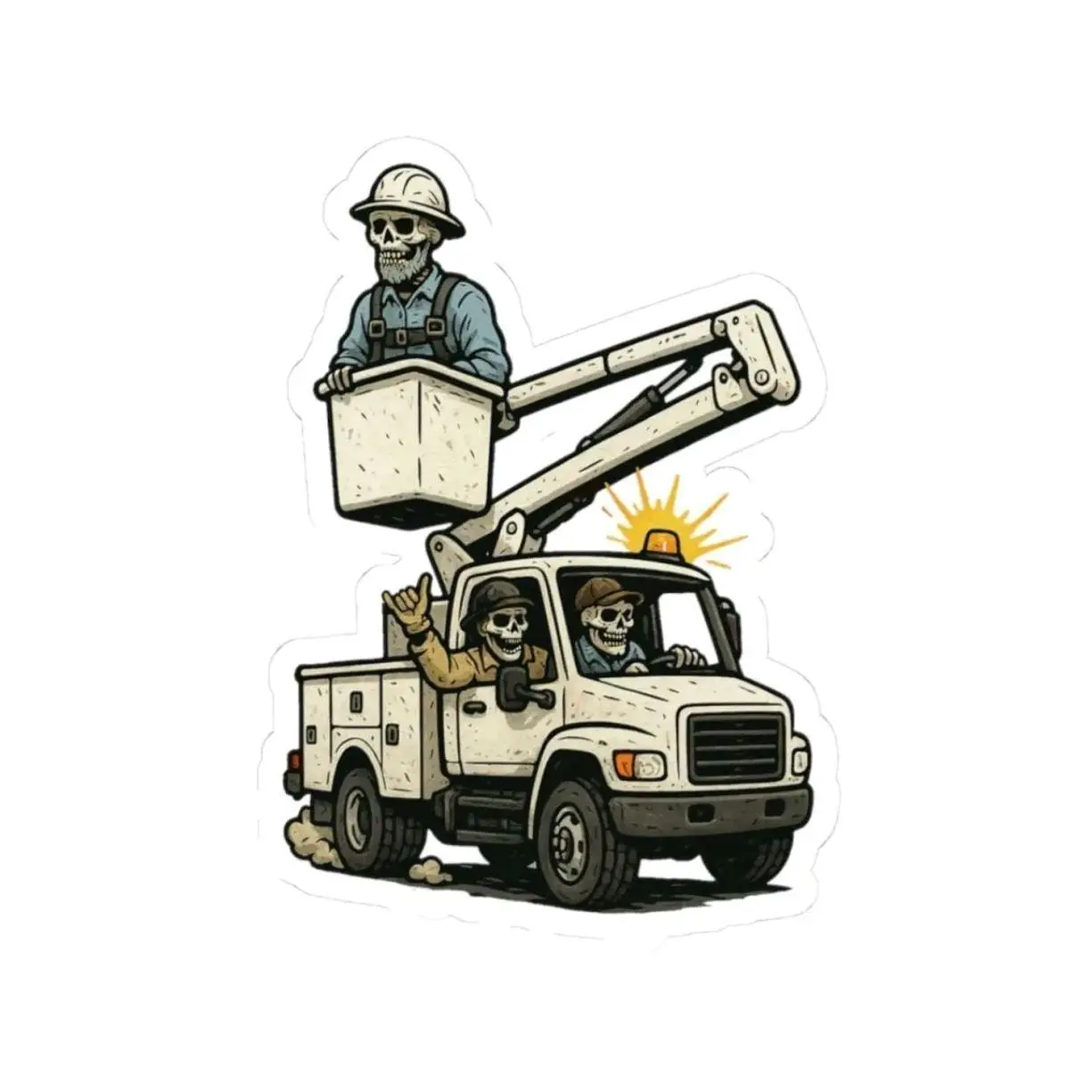Skeleton Crew Sticker, Lineman, Great for hardhat, toolbox, cooler, Hard Hat Sticker - Cars, Trucks, Laptops, Coolers, Toolboxes, Windows & More Waterproof Vinyl Sticker - StickerLover Shop