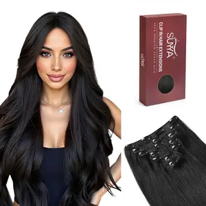 SUYYA 2026 New Arrivals wigs human hair extensions clip in 12-22 inches, multiple colors , comes with a free gift bundles  7 Pieces per Easy Care #Greenish #TikTokShopSpringGlowUp