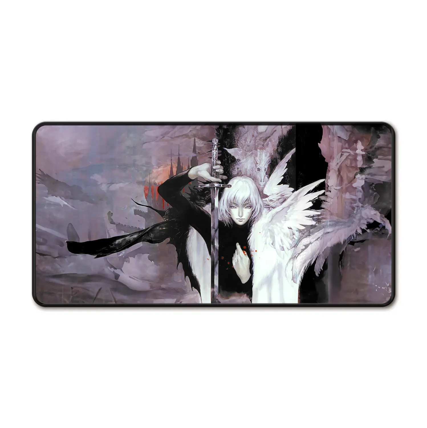 Extra Large Castle Videogame Mousepad - Anti-Slip Rubber Base Gaming Deskmat Keyboard Desk Pad, Anime Accessories