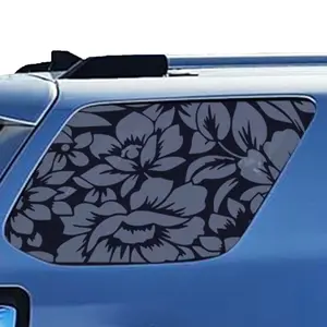 2pcs 42x90cm Universal Rear Side Window Flower1  Decal Sticker, Matte Black