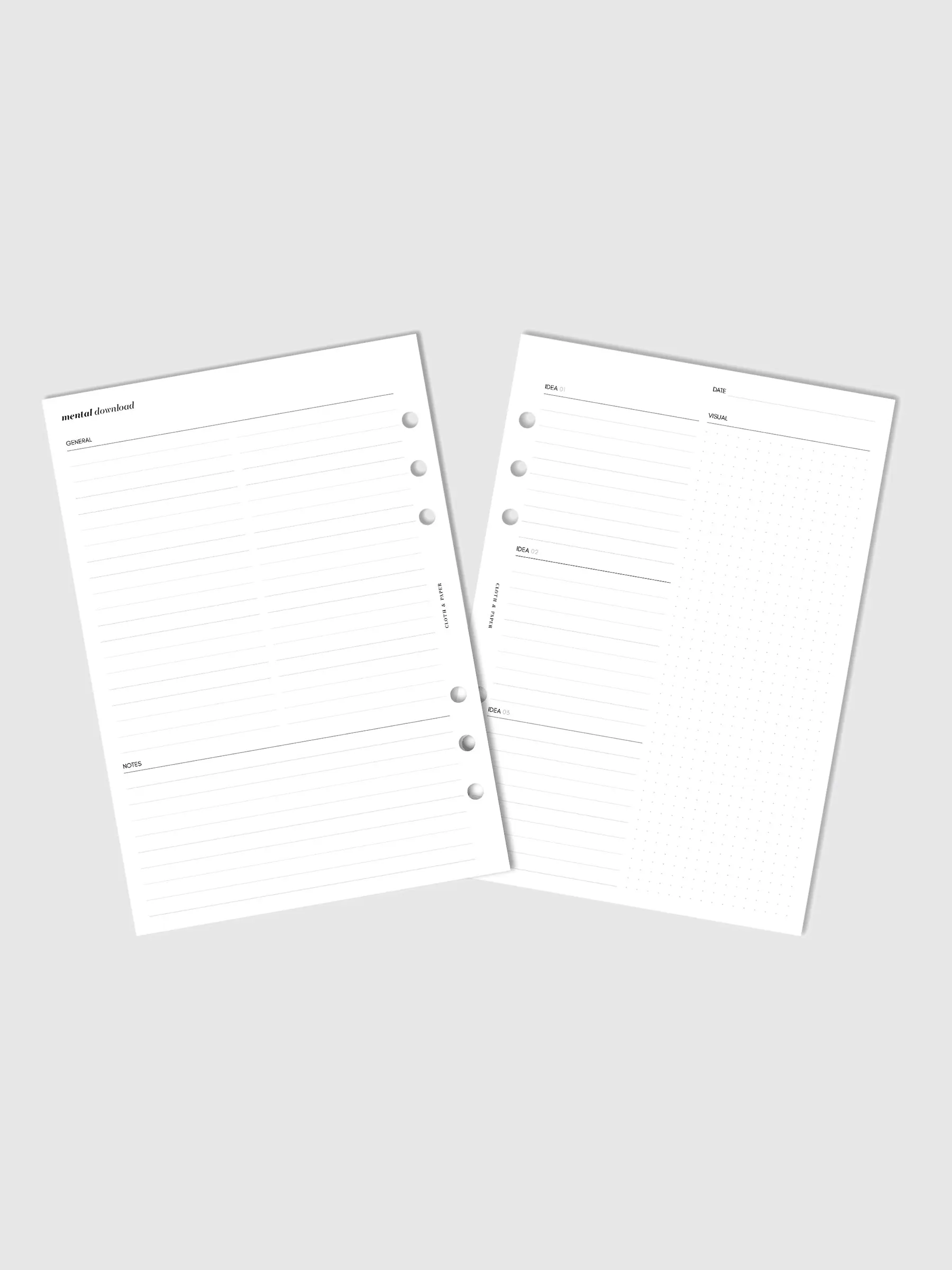 Mental Download Planner Inserts