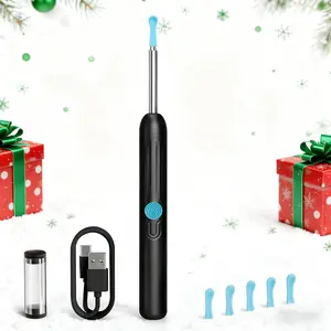 Smart Visual Ear Cleaning Tool with 5 Replaceable Silicone Tips, Includes Ear Care Kit, WiFi Connected, Compatible with Phone & Tablet
