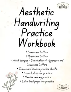 Aesthetic Handwriting Practice for Adults: A Workbook for Improving Writing, Adult Penmanship, Letter Tracing Workbook, Neat Handwriting