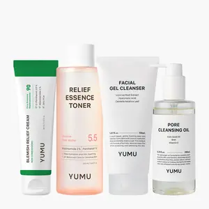 YUMU Glow Essential Set | Cleansing oil + Cleansing gel +Toner + Cream, Hydrate, Korean Skincare