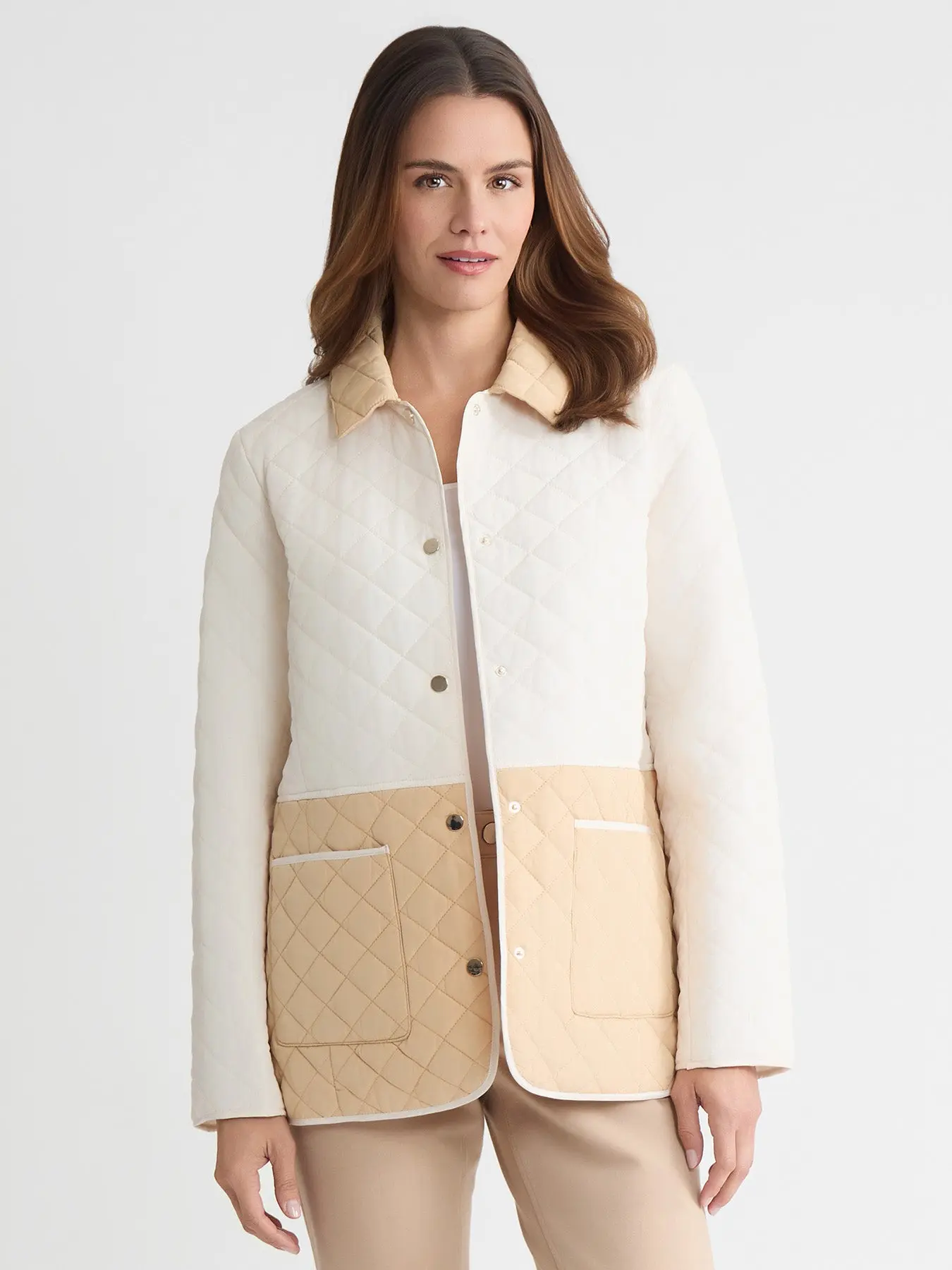 Petite Colorblock Quilted Jacket