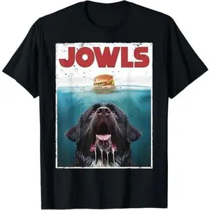 Funny Newfoundland Dog, Newfie Lab Jowls Burger, Dog Mom Dad T-Shirt