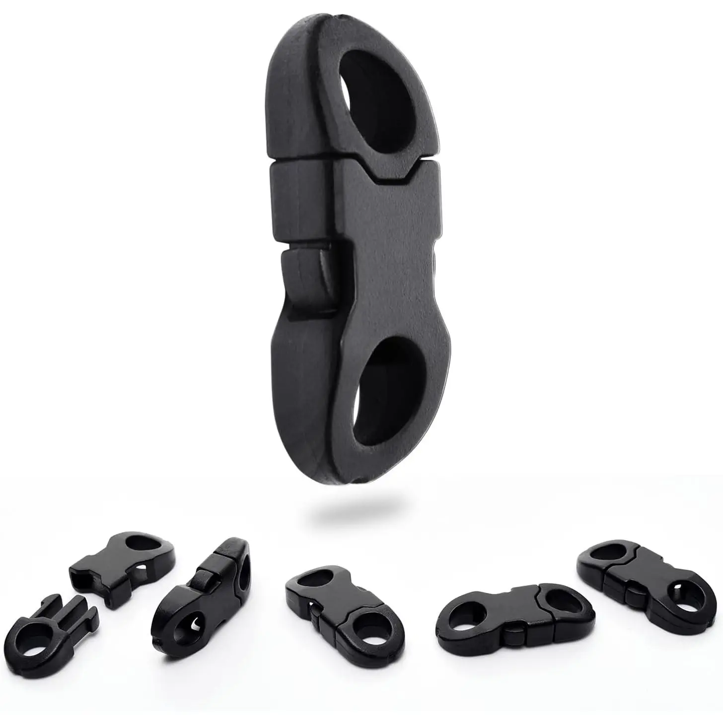25-Pack Mini Safety Breakaway Plastic Buckles, 6mm Side Release Buckles for Paracord Bracelet Clasps, Braided Necklaces, Camera Strap Accessories, Plastic Buckle