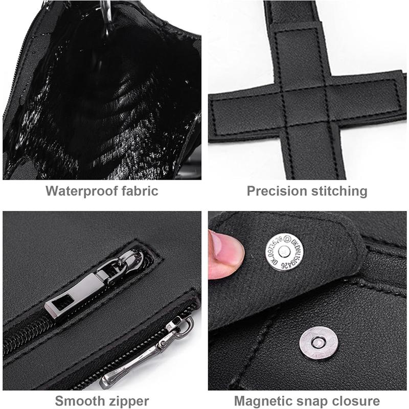 Premium Leather Adjustable Underarm Shoulder Bag for Men,Double Shoulder Armpit Bag,Hidden Underarm Strap Wallet, Unisex