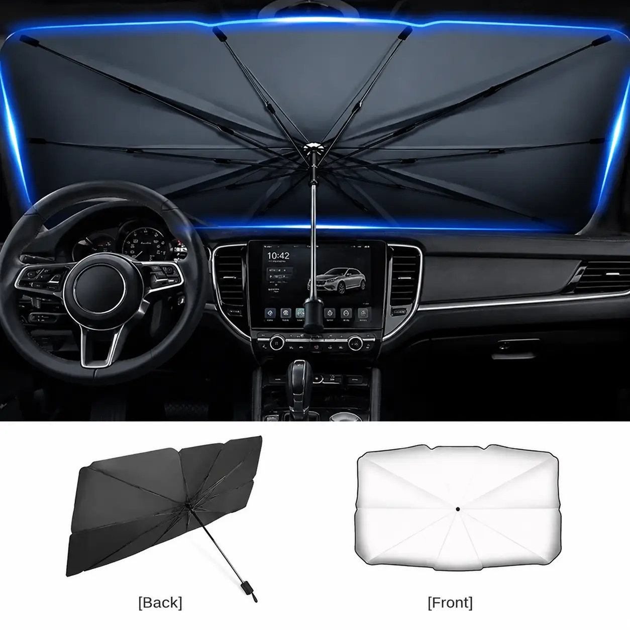 Portable car sunshade, windshield sunshade, foldable windshield sunshade, car exterior accessories, daily car windshield cooling umbrella,Car Window Shades