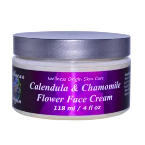Wellness Origin Calendula & Chamomile Flower Face Cream (118 ml/4 fl oz) - Moisturizers for Skincare    Moisturizing Hydrating Hypoallergenic Nourishing