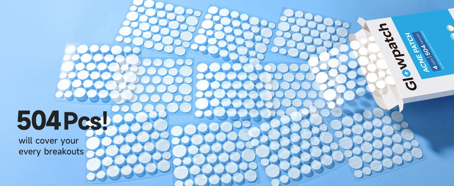 Glowpatch Pimple Patch(840 Counts 4 Sizes), Hydrocolloid Spot Stickers, Zit Stickers for Face, Clear Acne Dots for Covering Zits, Blemishes, and Breakouts, #SpringStatements
