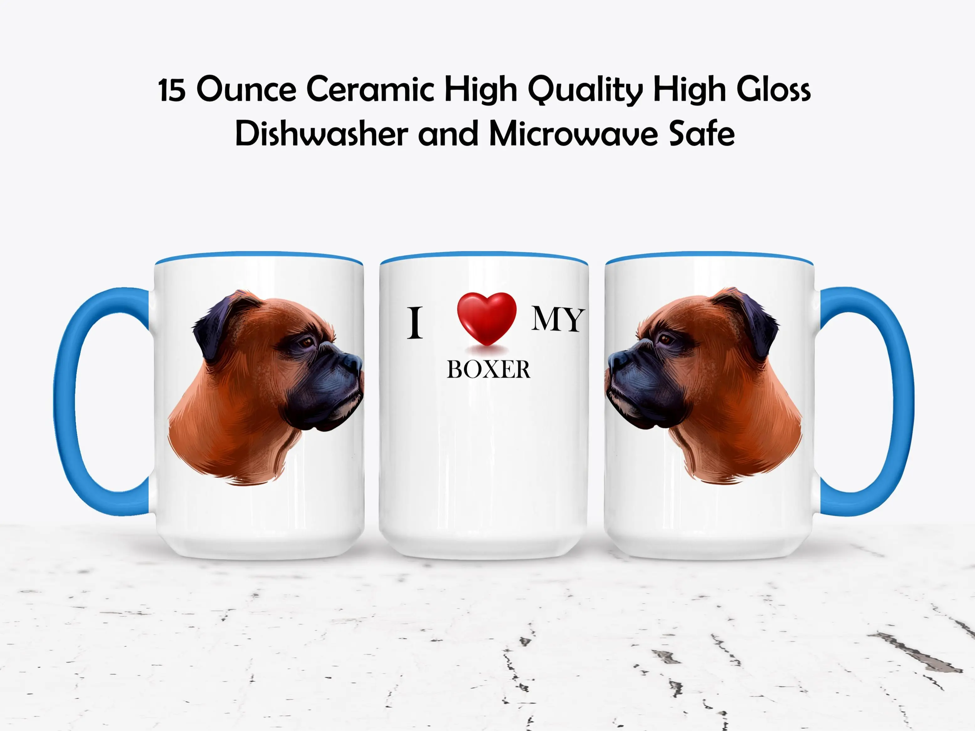 Stylish Personalized Dog Lover Ceramic Mug - 11 or 15 oz, High Gloss, Dishwasher & Microwave Safe, Custom Pet Name Drinkware by The Brightener Group