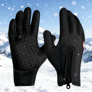 Men's & Women's Fleece Gloves Touch Screen Windproof Warm Riding Gloves Unisex Full-Finger Hand Cover for Cycling Skiing & Climbing