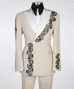 Ivory Alabaster Embellished Tuxedo | Signature Peak Lapel