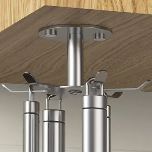 2pcs Under Cabinet Hooks Rotating Kitchen Utensil Holder 304 Stainless Steel Adhesive Utensil Hanging Rack for Kitchen Utensils/Tools/Towel/Knife(2, Brushed Nickel)…