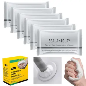 6-Pack New Type White Waterproof Sealant Mastic Quick Mending Repair Sealing Clay Putty for Drain Connection Wall Hole Air Conditioning Hole