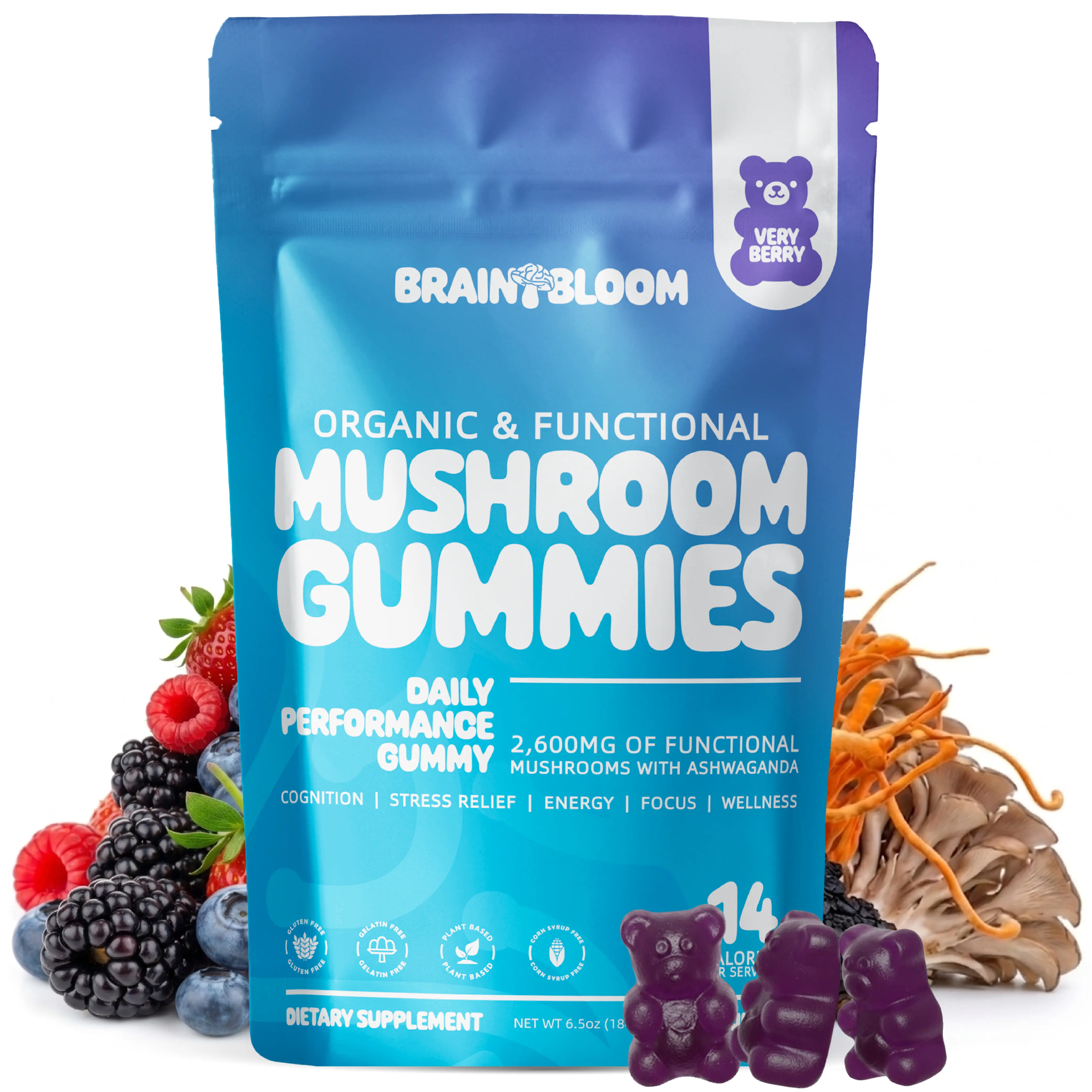 Super Mushroom Gummies – 7 Mushroom + Ashwagandha by BrainBloom Super Mushroom Gummies – 7 Mushroom + Ashwagandha by BrainBloom