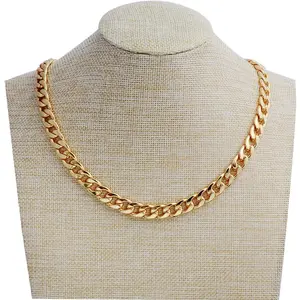 Gold Chain, 24" Gold Necklace, Fake Gold Chain for Men, Feel Real Solid 18k Gold Plated Fake Chain Necklace 24 Inch 10MM