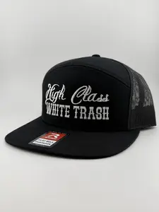 Richardson Unisex Trucker Hat - Premium Snapback, White Embroidery, Breathable Mesh Back, Adjustable Fit for Country Clubs, Tailgates