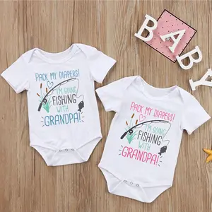 I'm Going Fishing with Grandpa Baby Bodysuit Grandpas Fishing Buddy Shirt Funny Newborn Fishing Jumpsuit Infant Baby Shower Gift