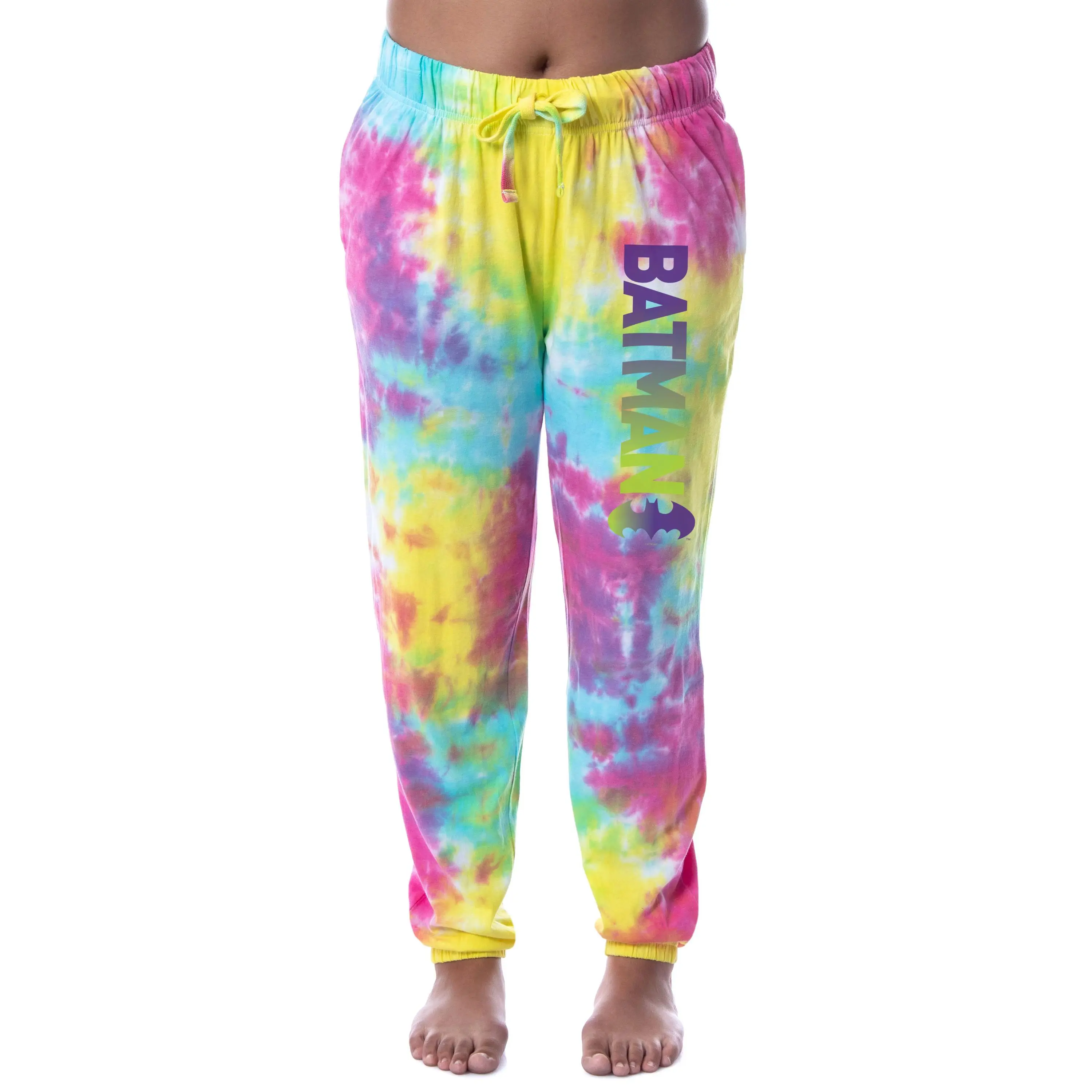 DC Comics Womens' Batman Bat Tie Dye Ombre Sleep Jogger Pajama Pants, Polyester, Everyday
