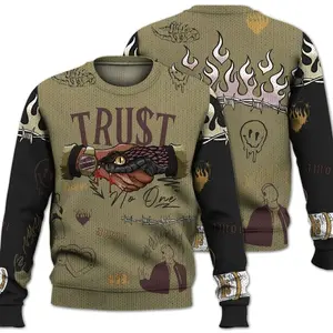 Knitted Sweater To Match Black Olive 7s - Snake Trust No One FUD