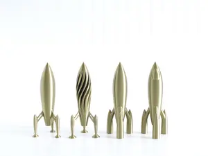 Rocket Ship Figurine, 3D Printed Spaceship
