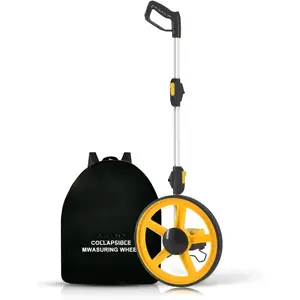 Measuring Wheel, Folding Portable Distance Measuring in , Double Collapsible | One Key to Reset/Kickstand to Keep Stand/Starting Point Arrow and Cloth Carrying Bag, [0-9,999 Ft].