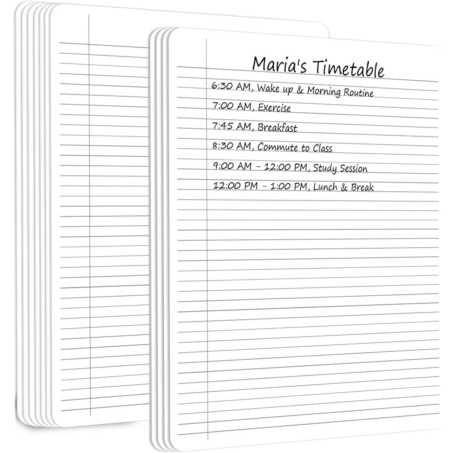 24-Count Dry Erase Notebook, College Ruled Lined Cardboard Writing Pad for Students/Teachers, Double-Sided Whiteboard Lapboard with Compact Size for Classroom Activities, 12"x9" Portable Office/School Supply (Compatible with Erasable Pens), Writing Pads