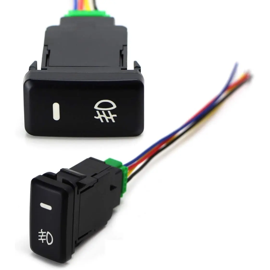 4-Pole 12V Push Switch w/LED Background Indicator Lights Compatible With Lights,DRL,LED Light Bar, etc (39mm Standard Size)